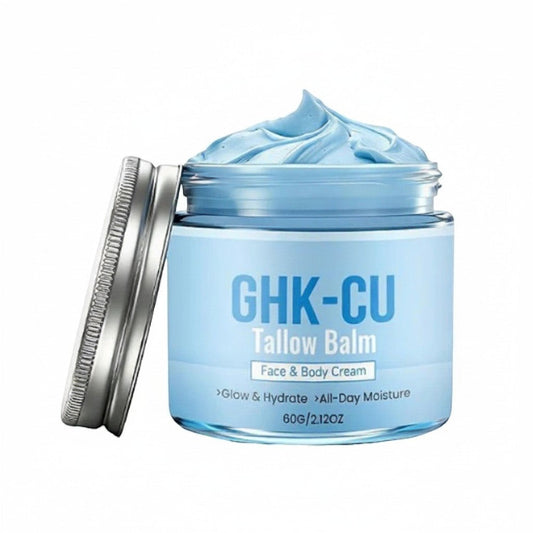 Pure Motion GHK-CU Tallow Balm Face & Body Cream for dry, mature, and sensitive skin. Glow & Hydrate All-Day Moisture.